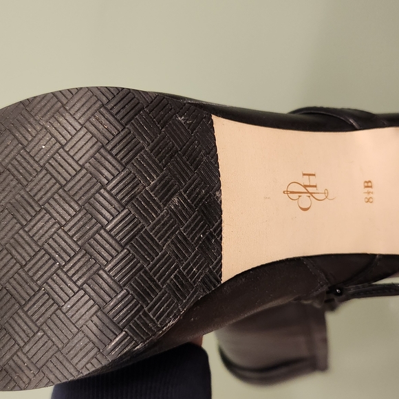 Classic Black Leather Heeled Boots - Picture 3 of 4